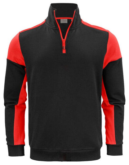 Printer Prime Half Zip Sweater - Black/Red