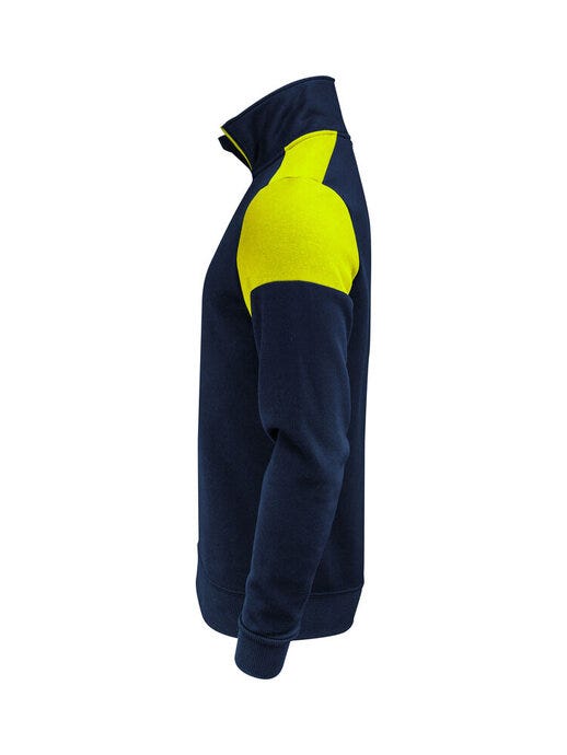 Printer Prime Half Zip Sweater - Navy/Neon Yellow