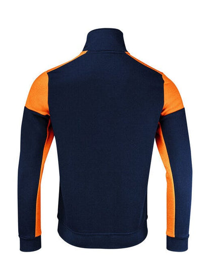 Printer Prime Half Zip Sweater - Navy/Neon Orange