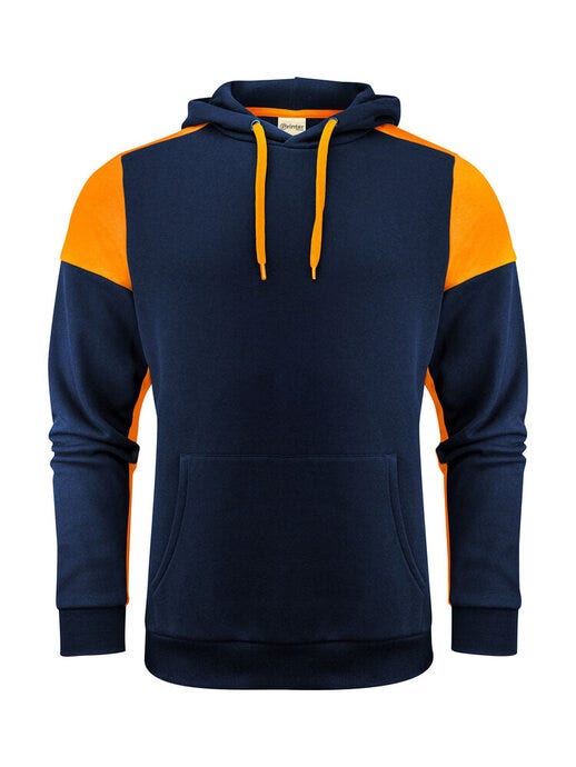 Printer Prime Hoodie - Navy/Neon Orange