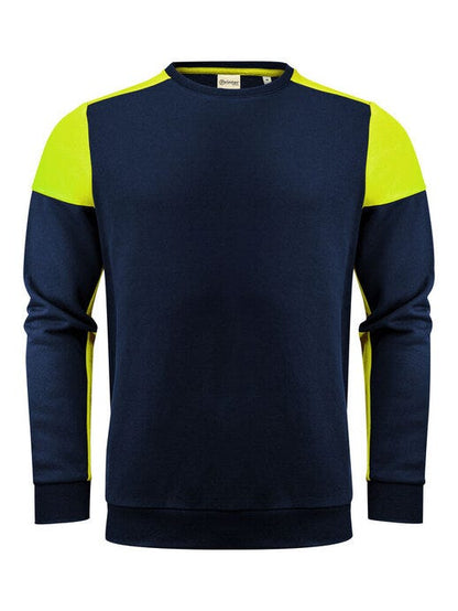 Printer Prime Crewneck - Navy/Neon Yellow