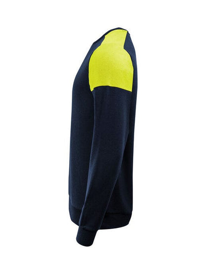 Printer Prime Crewneck - Navy/Neon Yellow