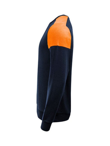 Printer Prime Crewneck - Navy/Neon Orange