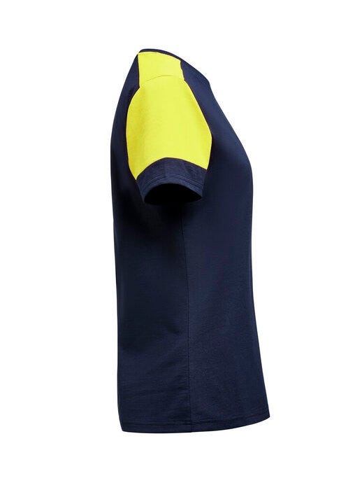 Printer Prime Ladies T-Shirt - Navy/Neon Yellow