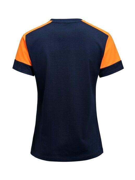 Printer Prime Ladies T-Shirt - Navy/Neon Orange