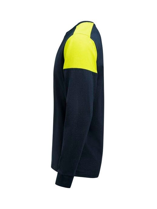 Printer Prime Long Sleeve T-Shirt - Navy/Neon Yellow