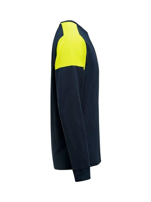 Printer Prime Long Sleeve T-Shirt - Navy/Neon Yellow