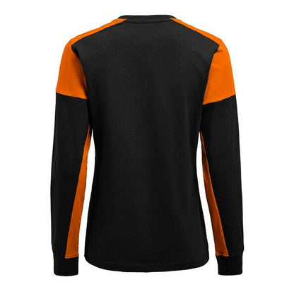 Printer Prime Ladies Long Sleeve T-Shirt - Black/Orange