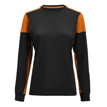 Printer Prime Ladies Long Sleeve T-Shirt - Black/Orange