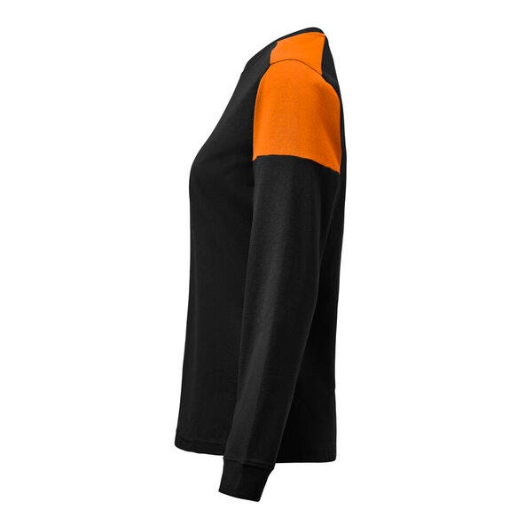 Printer Prime Ladies Long Sleeve T-Shirt - Black/Orange