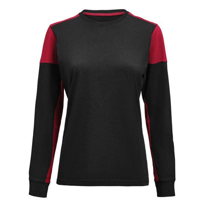 Printer Prime Ladies Long Sleeve T-Shirt - Black/Red