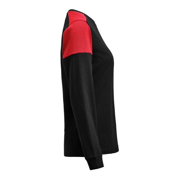 Printer Prime Ladies Long Sleeve T-Shirt - Black/Red