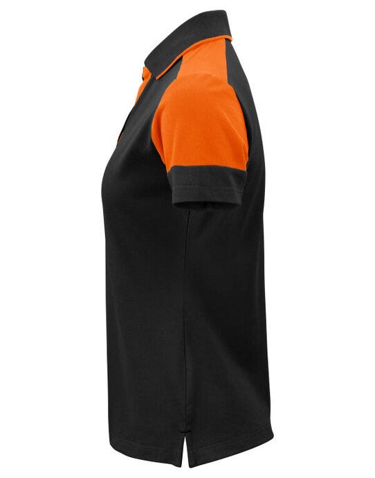 Printer Prime Ladies Polo - Black/Orange