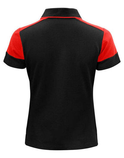 Printer Prime Ladies Polo - Black/Red