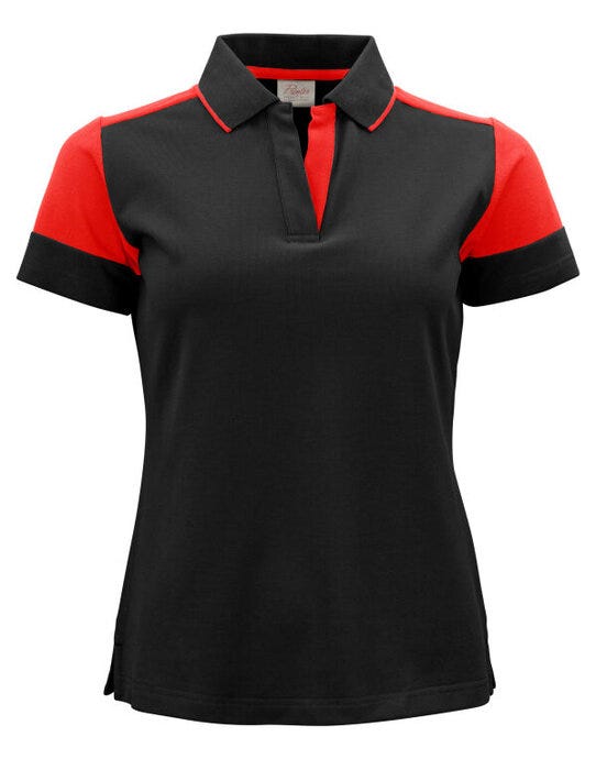 Printer Prime Ladies Polo - Black/Red
