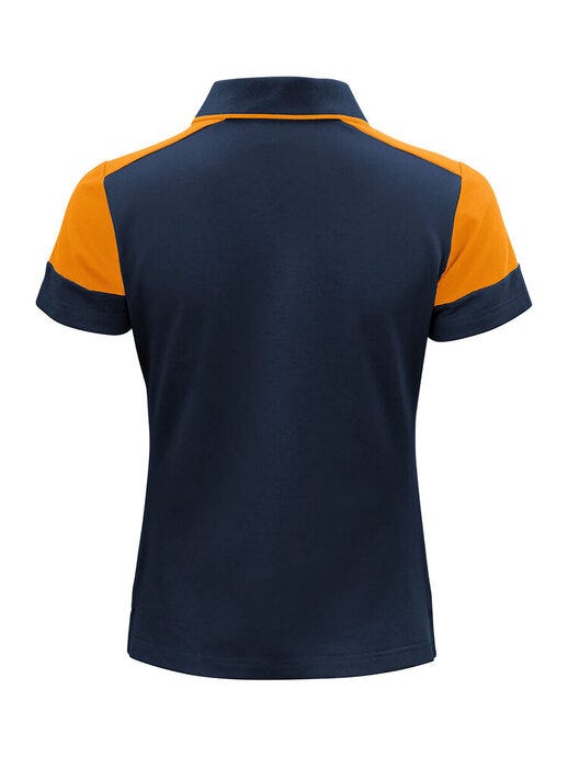 Printer Prime Ladies Polo - Navy/Neon Orange