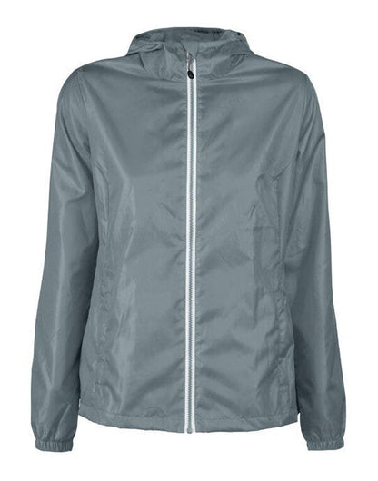 Printer Red Ladies Fastplant Windbreaker - Metal Grey