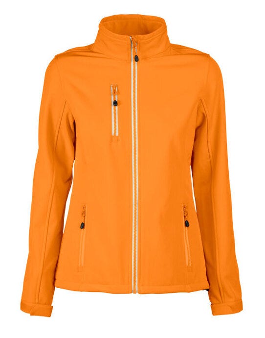Printer Red Ladies Vert Softshell Jacket - Bright Orange