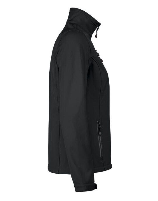 Printer Red Ladies Vert Softshell Jacket - Black