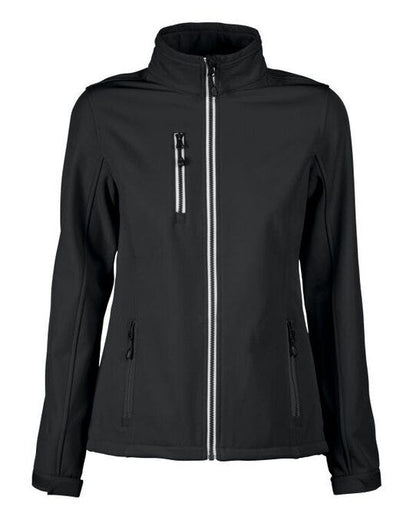 Printer Red Ladies Vert Softshell Jacket - Black