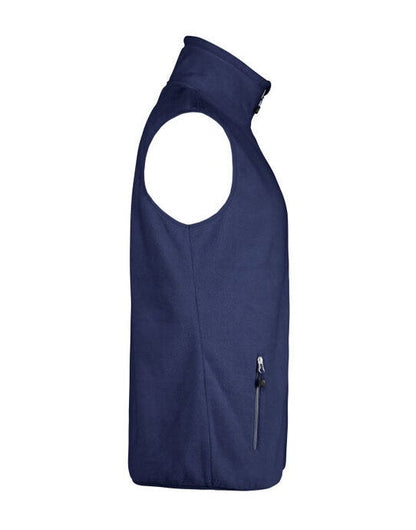 Printer Red Sideflip Fleece Vest - Navy