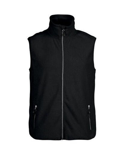 Printer Red Sideflip Fleece Vest - Black