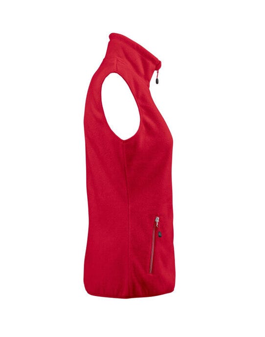 Printer Red Ladies Sideflip Fleece Vest - Red