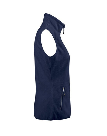 Printer Red Ladies Sideflip Fleece Vest - Navy