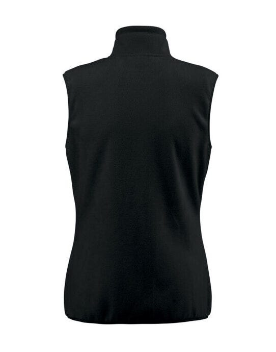 Printer Red Ladies Sideflip Fleece Vest - Black