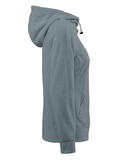 Printer Red Ladies Switch Fleece Hoodie - Metal Grey