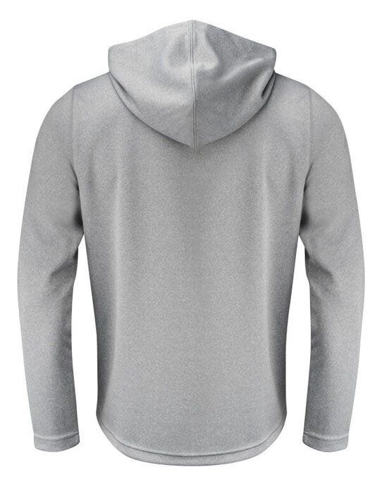 Printer Red Layback Full Zip Hoodie - Grey Melange