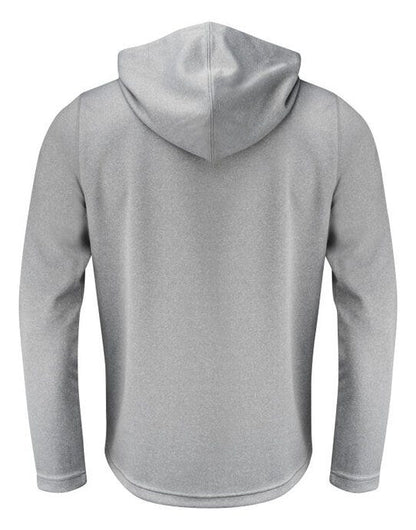 Printer Red Layback Full Zip Hoodie - Grey Melange