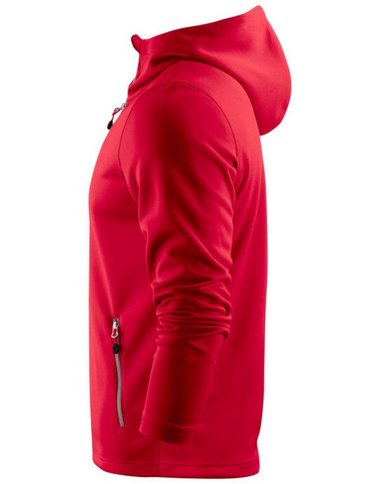 Printer Red Layback Full Zip Hoodie - Red