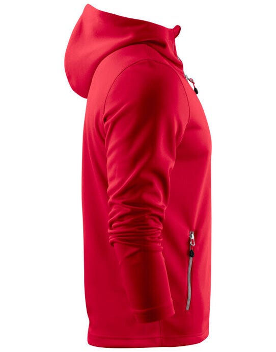 Printer Red Layback Full Zip Hoodie - Red