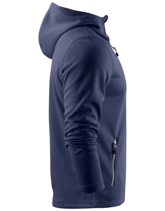 Printer Red Layback Full Zip Hoodie - Navy