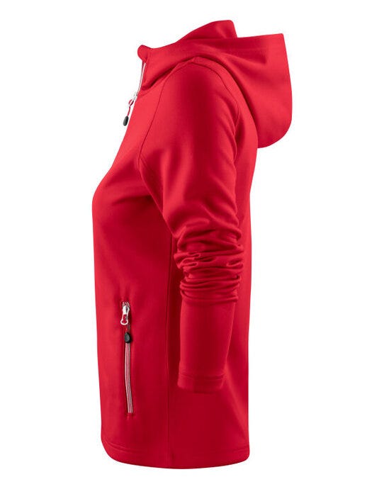 Printer Red Ladies Layback F/Z Hoodie - Red