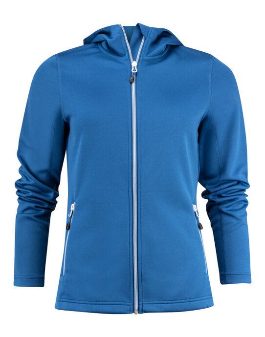 Printer Red Ladies Layback F/Z Hoodie - Bright Blue