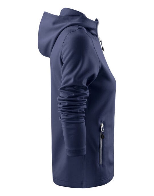 Printer Red Ladies Layback F/Z Hoodie - Navy