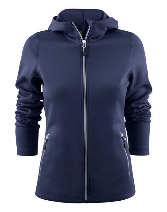 Printer Red Ladies Layback F/Z Hoodie - Navy