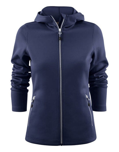 Printer Red Ladies Layback F/Z Hoodie - Navy