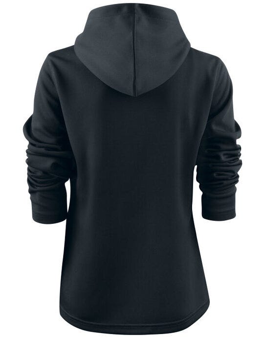 Printer Red Ladies Layback F/Z Hoodie - Black