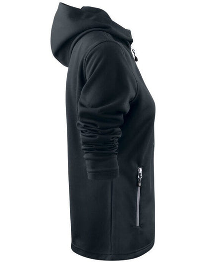 Printer Red Ladies Layback F/Z Hoodie - Black