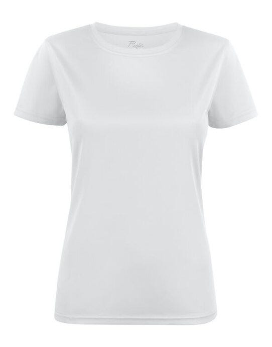 Printer Red Ladies Run T-Shirt - White