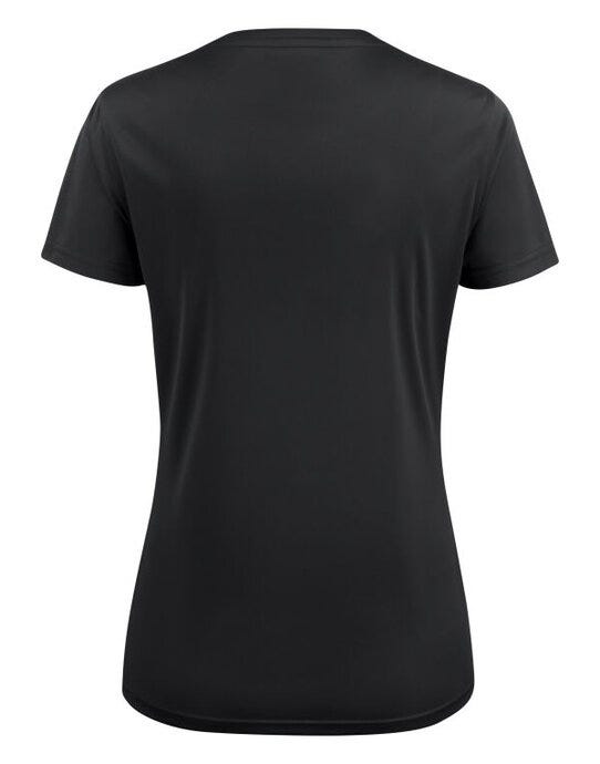 Printer Red Ladies Run T-Shirt - Black