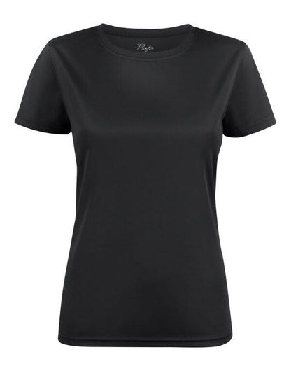 Printer Red Ladies Run T-Shirt - Black