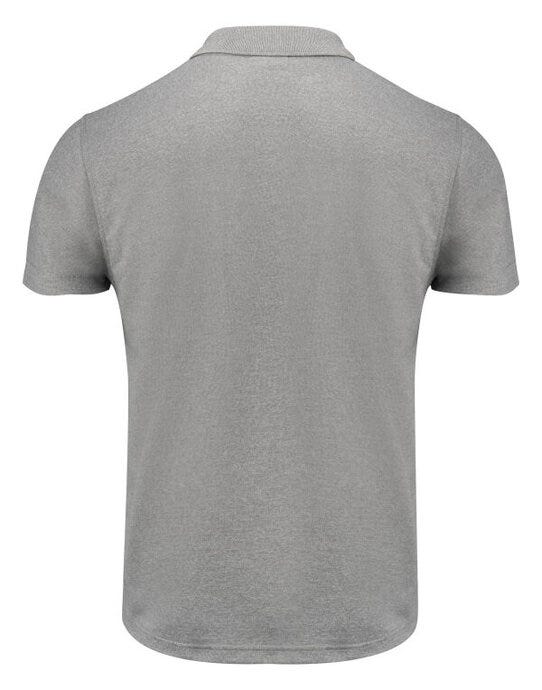 Printer Red Smash Polo Shirt - Grey Melange