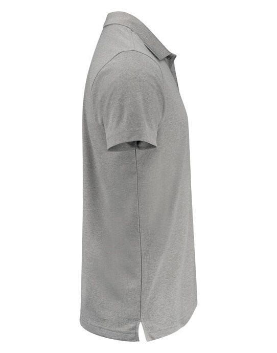 Printer Red Smash Polo Shirt - Grey Melange