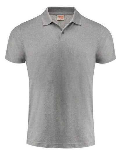 Printer Red Smash Polo Shirt - Grey Melange