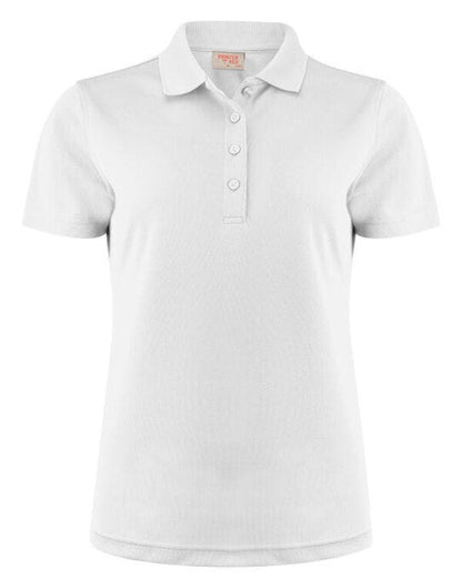 Printer Red Ladies Smash Polo Shirt - White