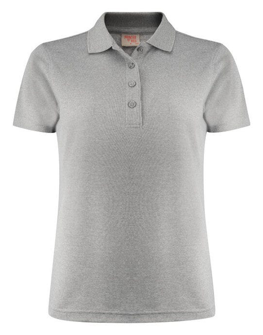 Printer Red Ladies Smash Polo Shirt - Grey Melange